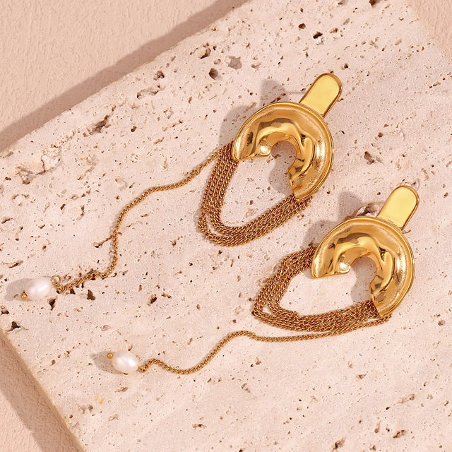 Pendientes de cadena de perlas