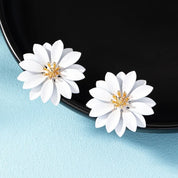 Pendientes de tuerca para mujeres y niñas, temperamento de flor de Metal esmaltado, accesorios para las orejas con personalidad Simple Popular, joyería de moda CE287