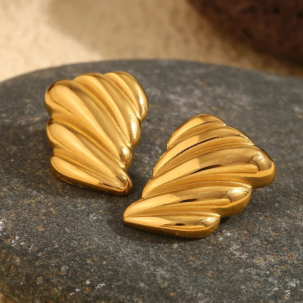 E.B.belle 2025 nueva tendencia pendiente con forma de ala para mujer accesorios de joyería chapados en oro de 18K de acero inoxidable brillante