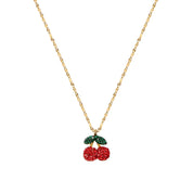RHYSONG-collar con colgante de cereza de acero inoxidable 316L, pendientes delicados, cadena chapada en oro a la moda para mujer, regalo de joyería