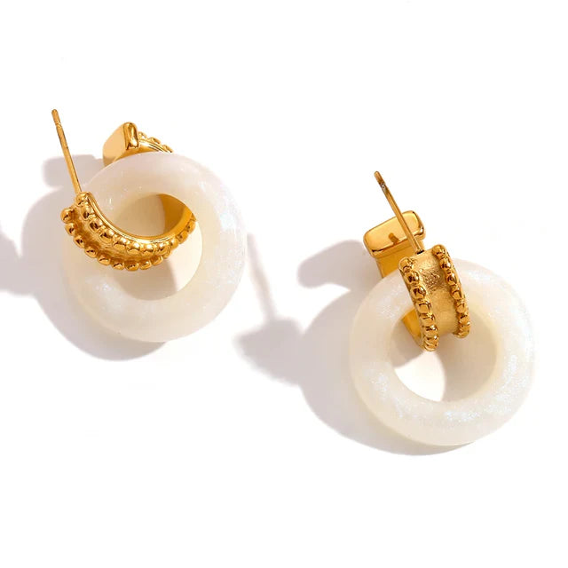 Pendientes de perlas de colores