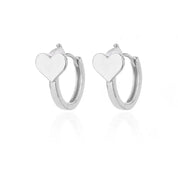 Pendientes con cierre de circonita en forma de corazón para mujer, aretes de aro de acero inoxidable de lujo, moda coreana, joyería de boda 2023