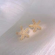 Nuevo tipo de pendientes de estrella de mar para dormir, temperamento femenino, pendientes de diseño exquisito, regalos de fiesta, joyería de moda para mujer