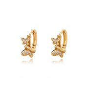 Pendientes de mariposa para mujeres y niñas, aretes modernos de acero inoxidable de Color dorado, tendencia nueva en joyería estética de boda para mujer 2024