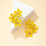 Pendientes de flores tridimensionales Retro geométricos para mujer, regalo de fiesta, joyería de moda, accesorios para las orejas BE490