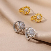 Pendientes de copo de nieve para mujer, pendientes de acero inoxidable de Color dorado, tendencia 20224, joyería estética de flores de lujo para las orejas, envío gratuito