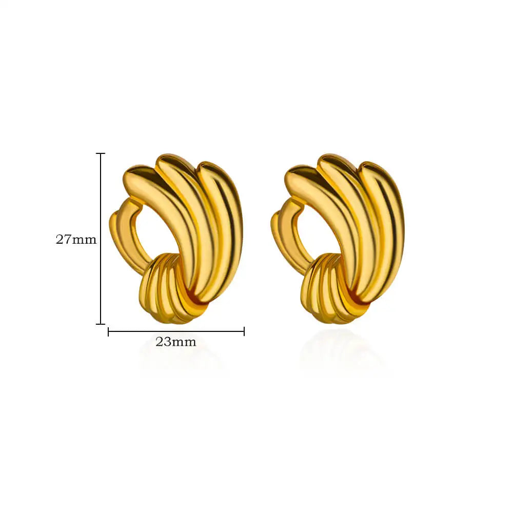Pendientes de tuerca de acero inoxidable de estilo francés para mujer, aretes redondos estéticos de boda de Color dorado, joyería de tendencia 2024 para mujer