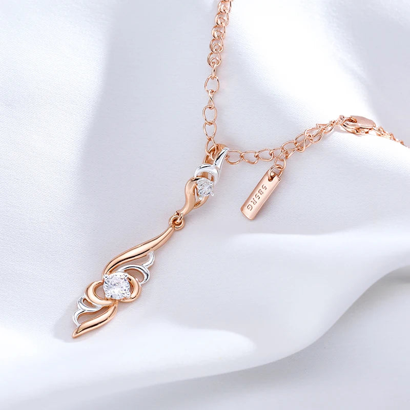 Kinel-collar con colgante en forma de flor única para mujer, moda 585, oro rosa, plata, mezcla de colores, colgante bohemio, joyería étnica diaria