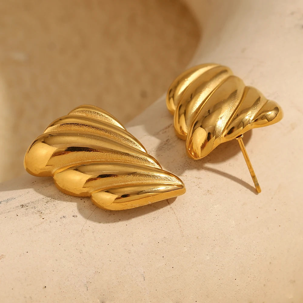 E.B.belle 2025 nueva tendencia pendiente con forma de ala para mujer accesorios de joyería chapados en oro de 18K de acero inoxidable brillante