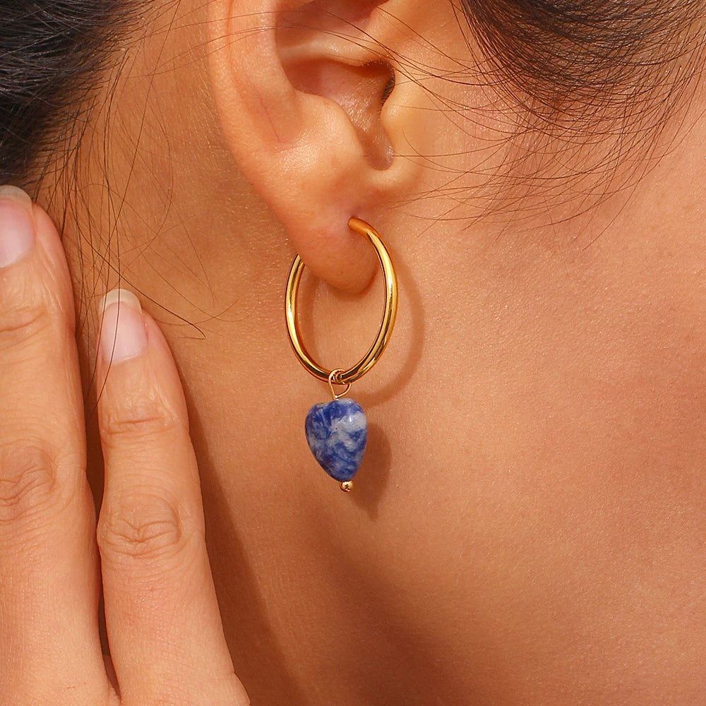 Pendientes de aro con forma de corazón