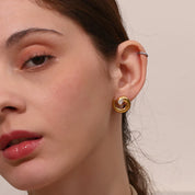 E.B.belle-pendiente con forma de serpiente para mujer, Color dorado, gota de agua, diamantes de imitación, sin deslustre, joyería hipoalergénica de acero inoxidable