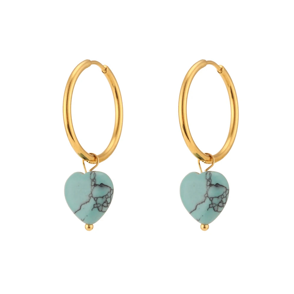 Pendientes de aro con forma de corazón