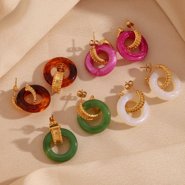 Pendientes de perlas de colores