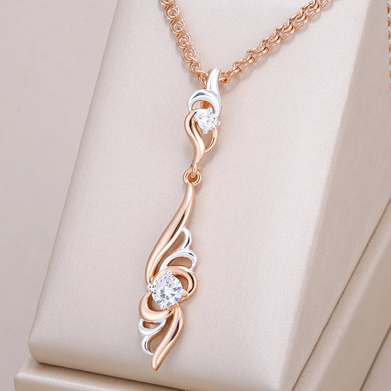 Kinel-collar con colgante en forma de flor única para mujer, moda 585, oro rosa, plata, mezcla de colores, colgante bohemio, joyería étnica diaria