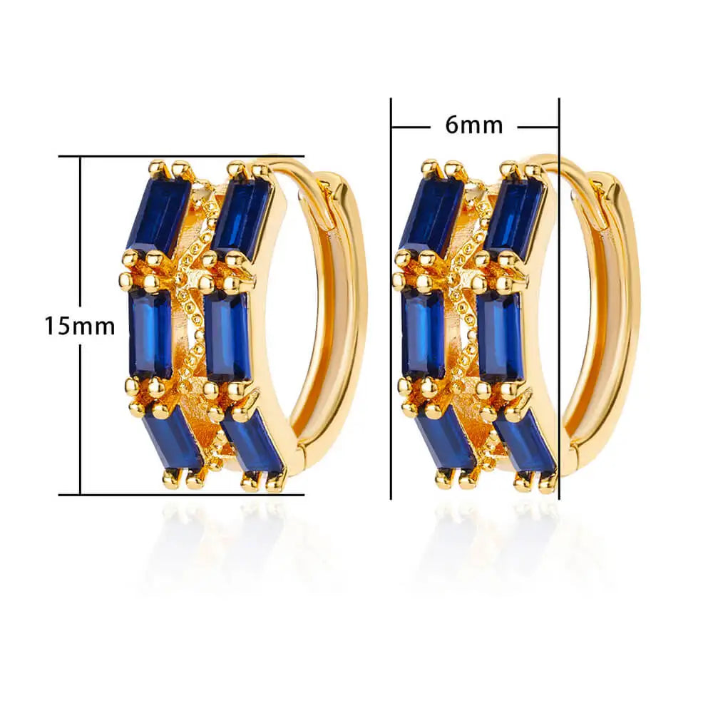 Pendientes de circón azul de lujo para mujer, pendientes de acero inoxidable a la moda, nuevo diseño, joyería estética de boda, envío gratis 2023