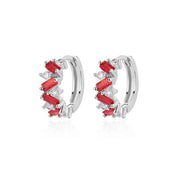 Pendientes de aro de circonia cúbica de arcoíris para mujer, aretes redondos de acero inoxidable chapados en oro, regalos de joyería de lujo 2023