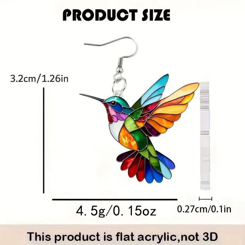 Pendientes acrílicos de pájaros coloridos del Festival de Primavera transfronterizo de Europa y América, nuevos pendientes Retro de moda superventas 2024
