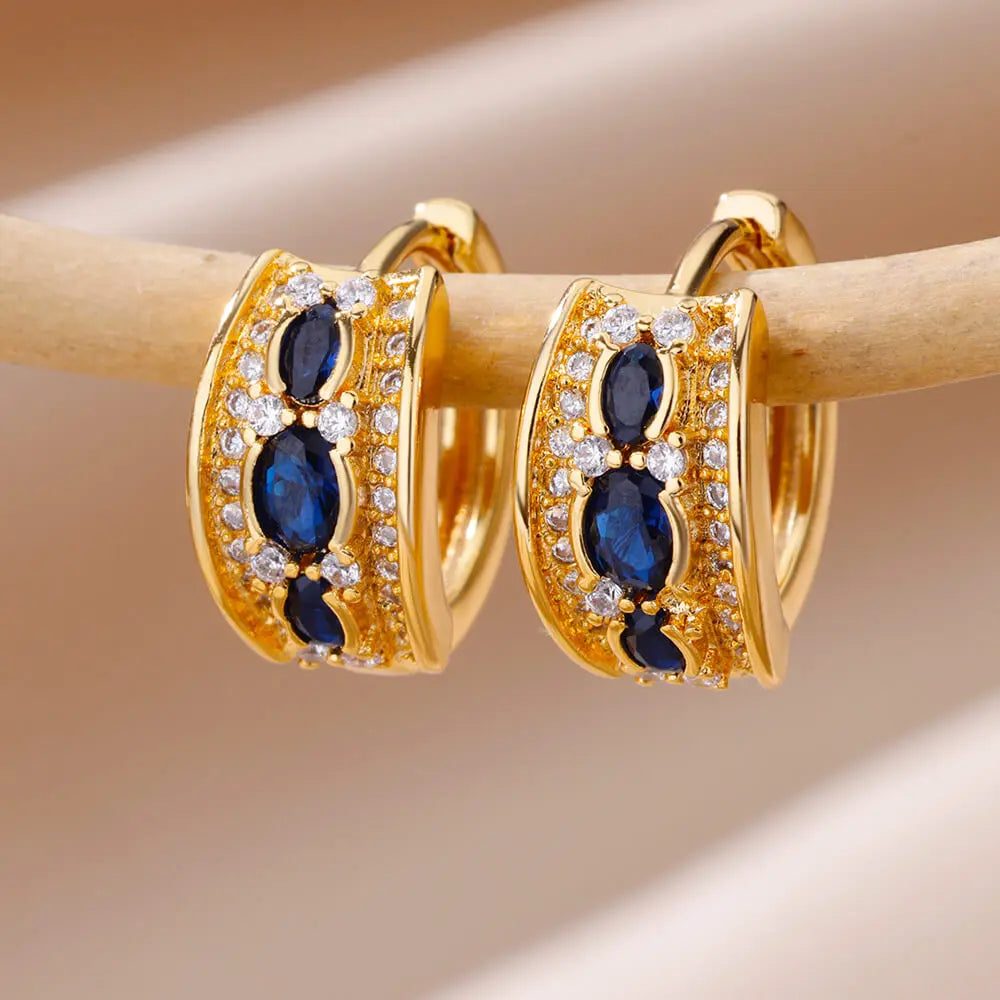 Pendientes de circón cúbico para mujer, pendientes de acero inoxidable, tendencia 2024, nueva joyería de boda de lujo para parejas, artículos de envío gratuito