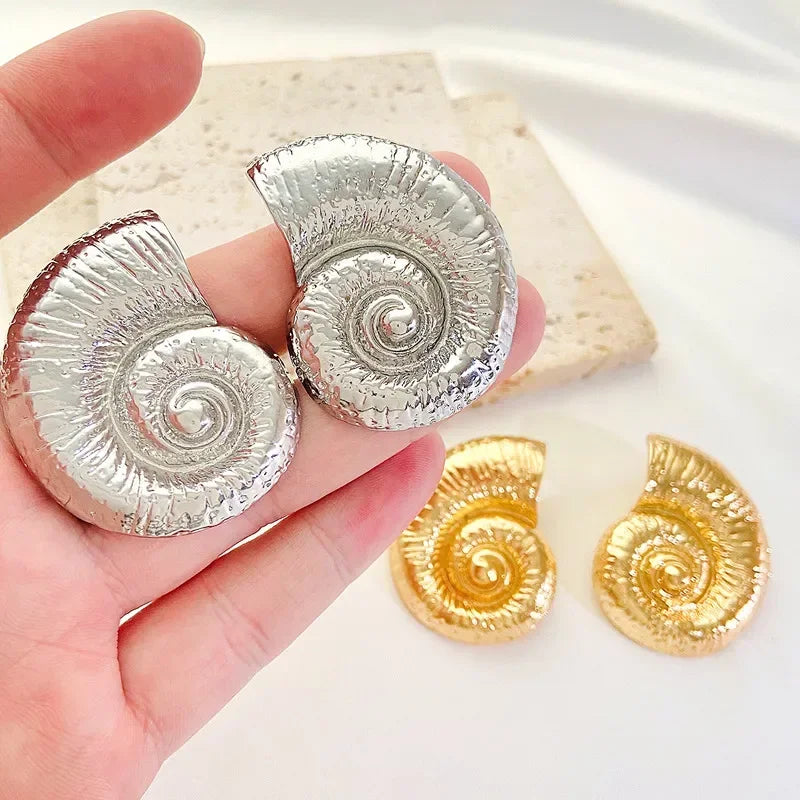 Pendientes Punk bohemios de caracol grande para mujer, Piercing grueso único a la moda, accesorios de vacaciones, regalos de cumpleaños y aniversario