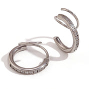 Pendientes de doble circonita