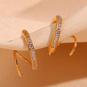 Pendientes de doble circonita