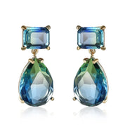 Pendientes de gota de cobre de circonita cúbica para mujer y niña, pendiente colgante de cristal marrón, joyería diaria para fiesta de cumpleaños