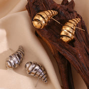 E.B.belle-pendientes de gota de agua hueca para mujer, aretes de acero inoxidable 316L, Color plateado, joyería chapada en oro de 18K