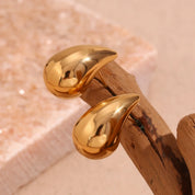E.B.belle Mini pendientes de gota huecos de tamaño S, pendientes chapados en oro de 18 quilates de Color plateado para mujer, regalo de acero inoxidable 316L