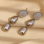 E.B.belle-pendientes colgantes de maní con circonita de lujo, de acero inoxidable, chapado en oro de 18 quilates, sin deslustre, joyería para mujer, hipoalergénica para fiesta