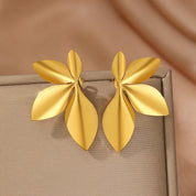 Pendientes de acero inoxidable elegantes y de gama alta, diseño de moda, exquisitos pendientes de pétalos de flores para mujer, joyería, recuerdos de fiesta