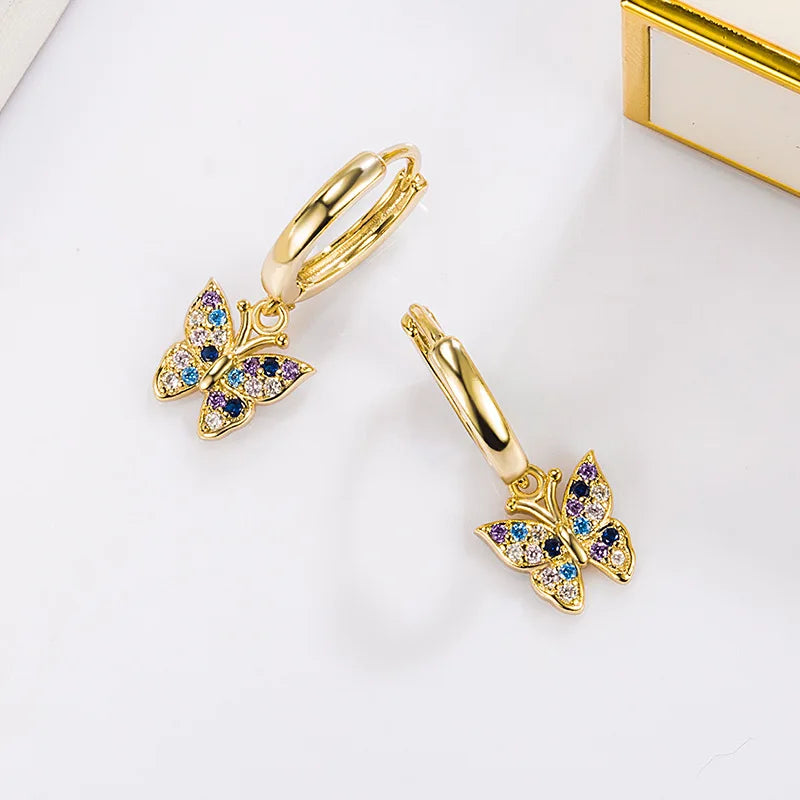 100% pendiente de diamante Natural de oro de 14 quilates para Mujer Aros Mujer Oreja oro puro de 14 quilates joyería de piedras preciosas de diamante Mujer