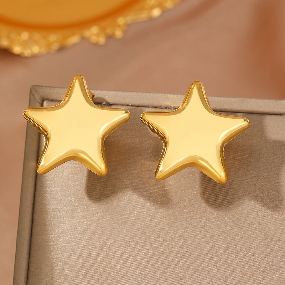 Pendientes de acero inoxidable para mujer, aretes brillantes de Súper Hada con forma de estrella exquisita y fresca, joyería con textura adornada, mejor amigo
