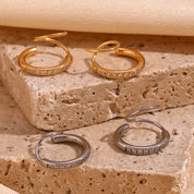 Pendientes de doble circonita