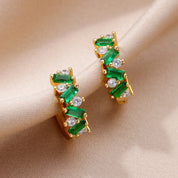 Pendientes de circón azul para mujeres y niñas, novedad en pendientes de aro de acero inoxidable, joyería de boda de lujo de tendencia 20224, envío gratis
