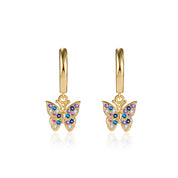 100% pendiente de diamante Natural de oro de 14 quilates para Mujer Aros Mujer Oreja oro puro de 14 quilates joyería de piedras preciosas de diamante Mujer