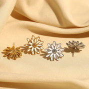 Pendientes de flores de oro