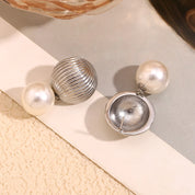 E.B.belle-pendiente con forma de globo aerostático para mujer, colgante de perla de imitación, joyería elegante de moda, acero inoxidable, hipoalergénico