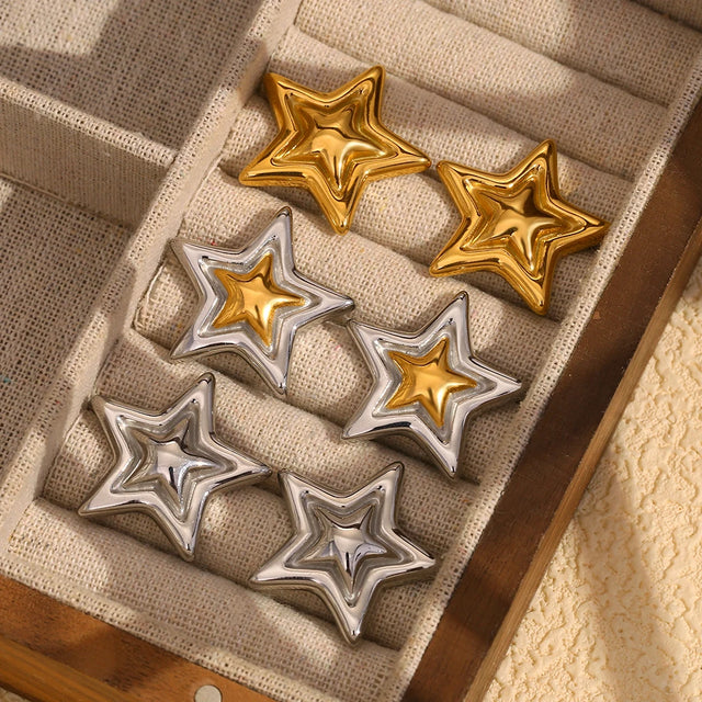 Pendientes de estrella minimalistas