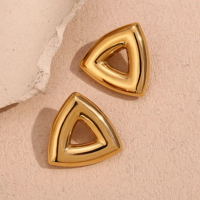 Pendientes Triángulo Dorado