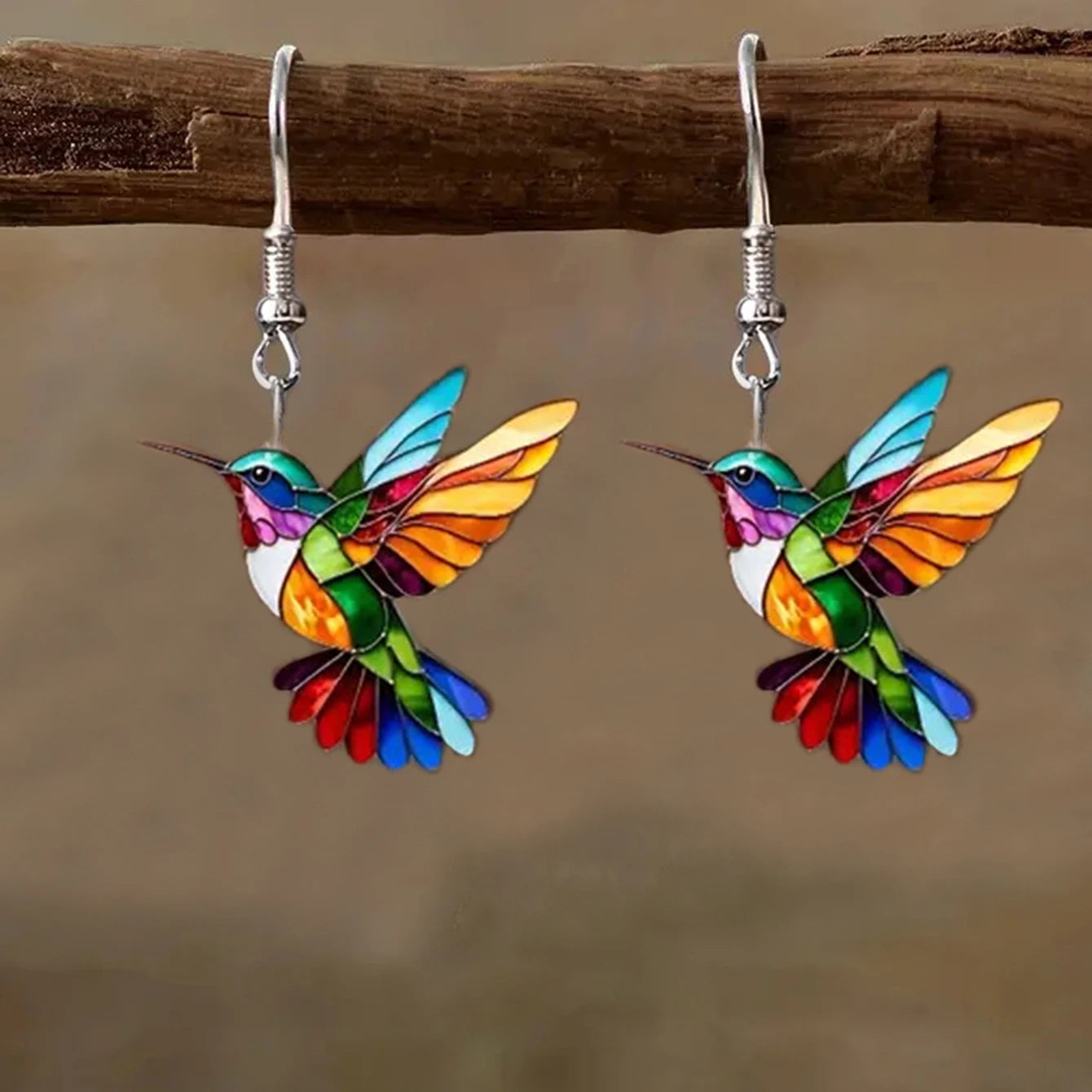 Pendientes acrílicos de pájaros coloridos del Festival de Primavera transfronterizo de Europa y América, nuevos pendientes Retro de moda superventas 2024