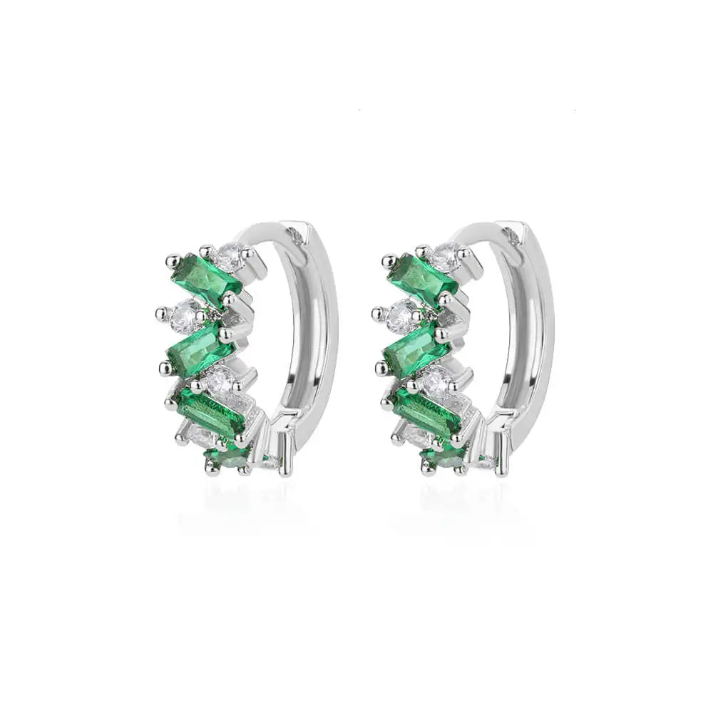 Pendientes de aro de circonia cúbica de arcoíris para mujer, aretes redondos de acero inoxidable chapados en oro, regalos de joyería de lujo 2023