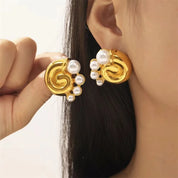 EILIECK 316L pendientes de tuerca de circonita de tortuga de Color dorado de acero inoxidable para mujer joyería de oreja impermeable de moda bisutería de regalo para niñas