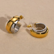 Pendientes de aro minimalistas elegantes en forma de C para mujeres, mamás y niñas, nuevas delicadas cadenas de acero inoxidable, pendientes con pasador, joyería 2023