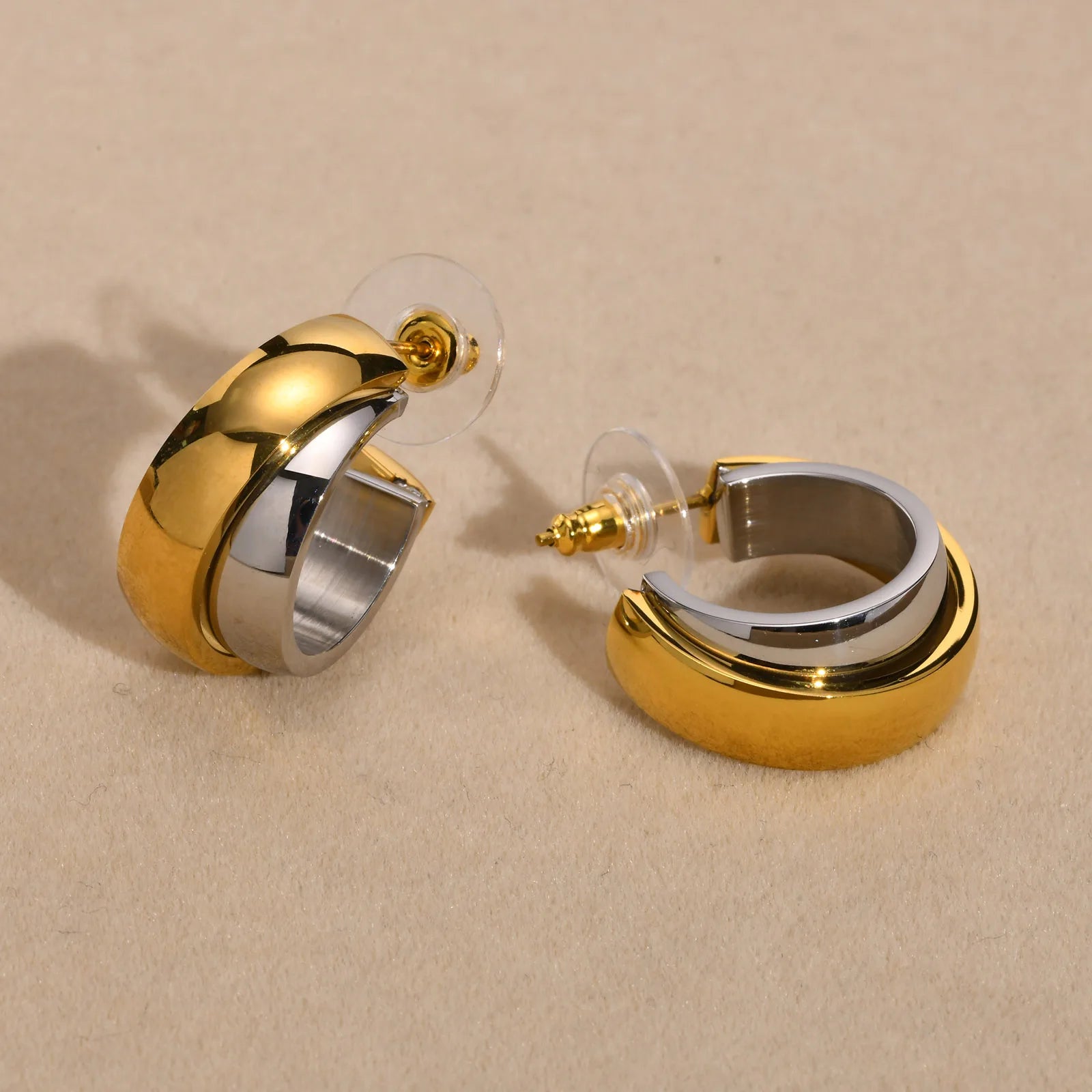 Pendientes de aro minimalistas elegantes en forma de C para mujeres, mamás y niñas, nuevas delicadas cadenas de acero inoxidable, pendientes con pasador, joyería 2023