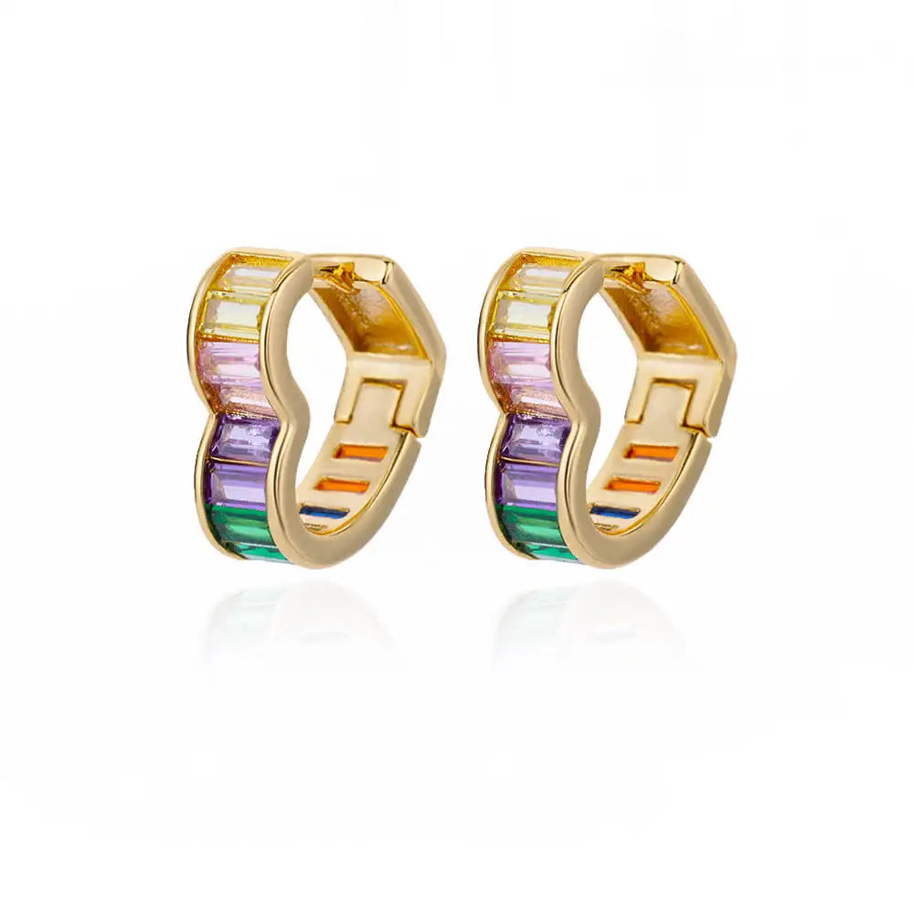 Pendientes de corazón de lujo para mujer, aretes de acero inoxidable de circonita cúbica, tendencia elegante, joyería estética de boda para pareja, 2024