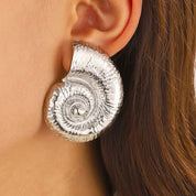 Pendientes Punk bohemios de caracol grande para mujer, Piercing grueso único a la moda, accesorios de vacaciones, regalos de cumpleaños y aniversario