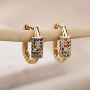 Pendientes de circón de colores para mujer, pendientes de acero inoxidable, tendencia 20224, nueva pareja, joyería de marca de lujo, envío gratuito, pendientes