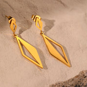 Pendientes de acero inoxidable minimalistas geométricos huecos cuadrilátero cuelgan diseño pendientes con sentido para mujer joyería uso diario nuevo