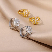 Pendientes de copo de nieve para mujer, pendientes de acero inoxidable de Color dorado, tendencia 20224, joyería estética de flores de lujo para las orejas, envío gratuito