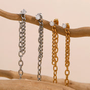 Pendientes de cadena de circonita